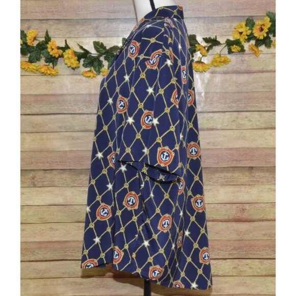 Vintage Westbound Button Up Shirt Top Blue Nautical Ladies Size 16 Novelty Print - Picture 5 of 10